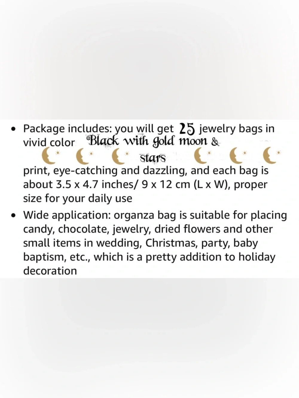 🌙 Moon & Stars Organza Drawstring Gift Bags Bundle (25 Bags) ✨